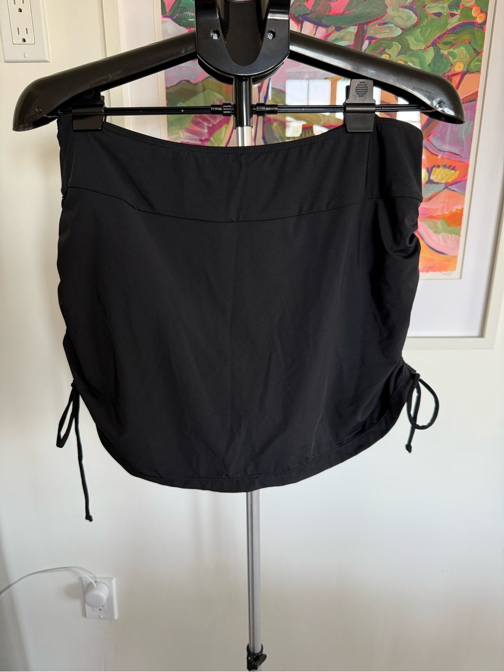 Daci Swim Skirt Black Adjustable Side Ruched Swimsuit Bottom XL NWT